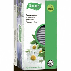 Чай Эвалар Био зеленый с цветками ромашки 20 шт. ф/пак. 1.5 г